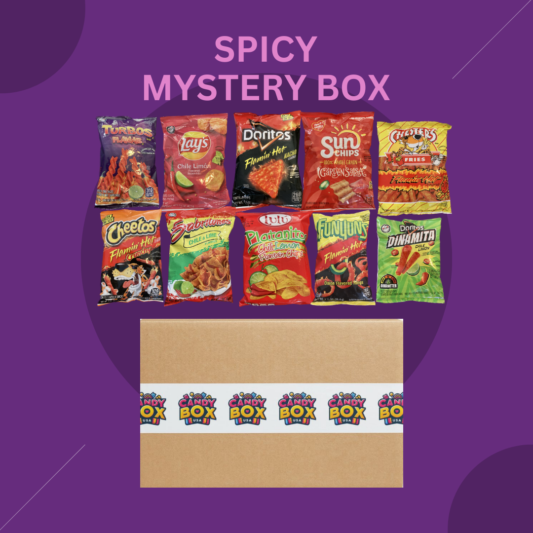 SPICY BOX DELUXE Snack Box Variety Pack Gift Care Package Basket Adult Kid Guy Girl Women Men Birthday College Student Office Back to School Christmas