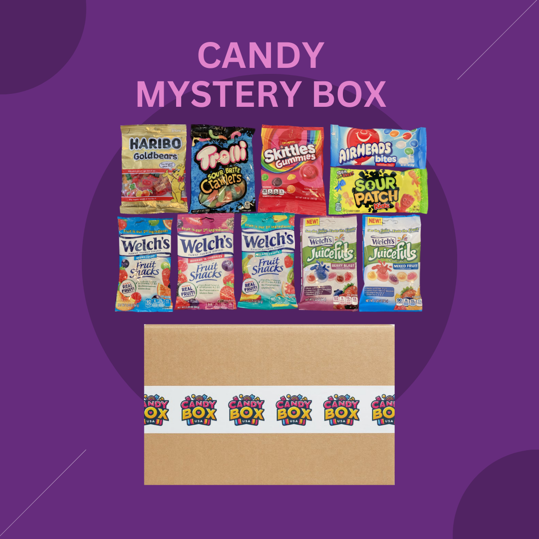 CANDY BOX DELUXE Snack Box Variety Pack Gift Care Package Basket Adult Kid Guy Girl Women Men Birthday College Student Office Back to School Christmas